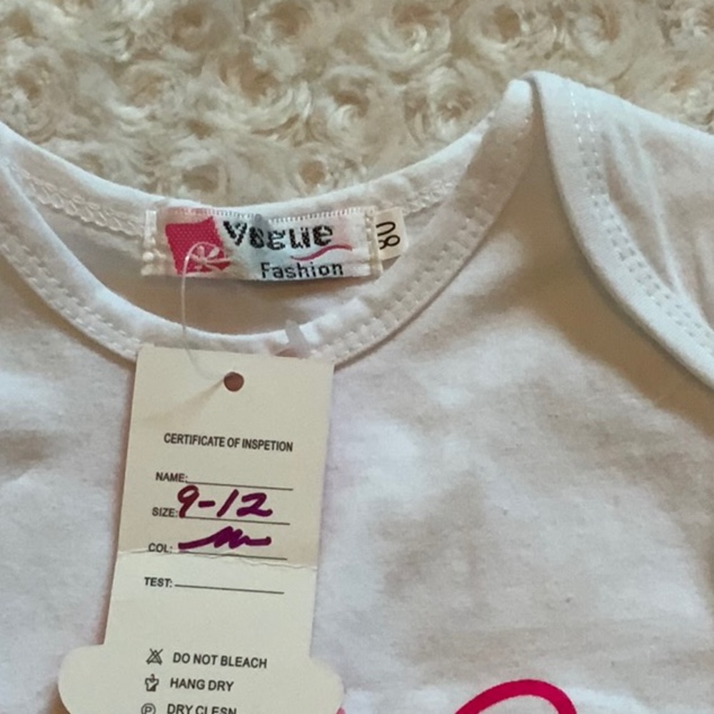 “One” Unicorn Onesie with Pink Sparkle Shorts NWT - Picture 3 of 3